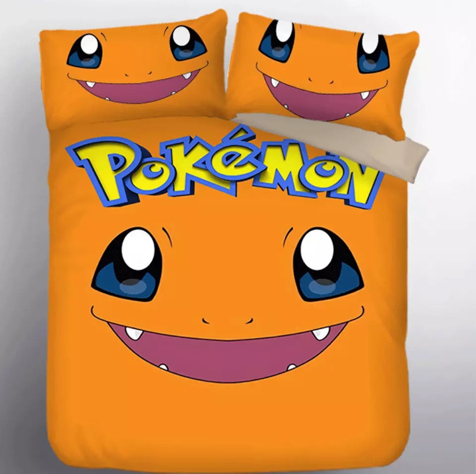 Pokemon Charmander Duvet Cover Quilt Cover Pillowcase Bedding Set