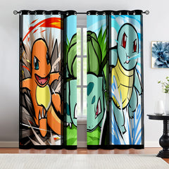 Pokemon Charmander Blackout Curtains Drapes for Window Treatment Set