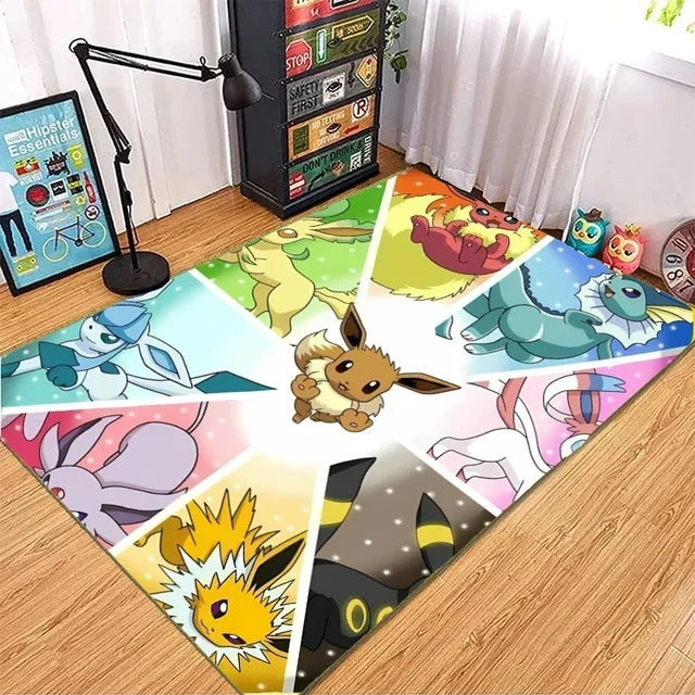 Pokemon Eevee Gengar Carpet Living Room Bedroom Sofa Rug Door Mat Kitchen Bathroom Mats for Kids Adults