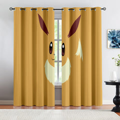 Pokemon Eevee Blackout Curtains Drapes for Window Treatment Set