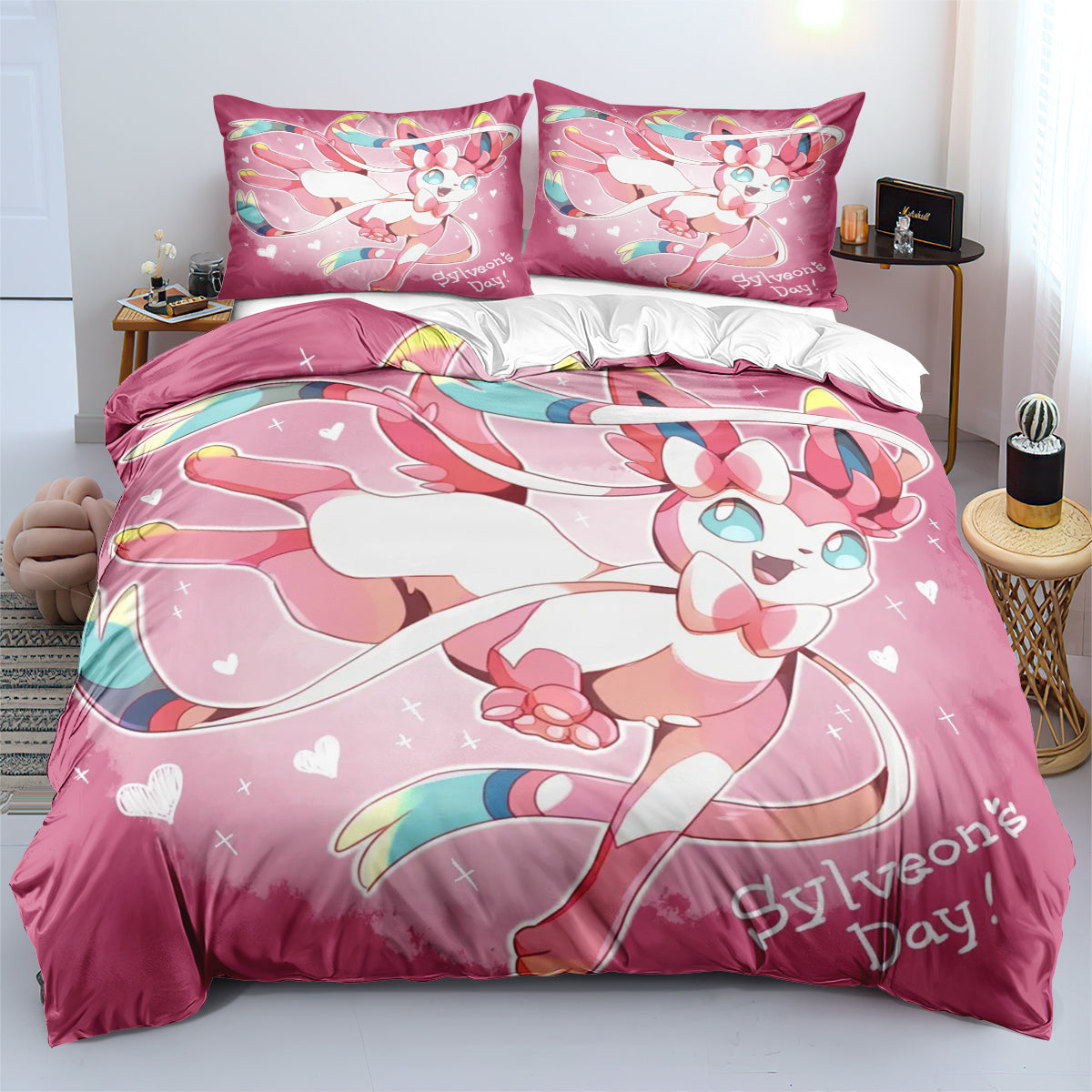 Pokemon Fennekin Duvet Cover Quilt Cover Pillowcase Bedding Set