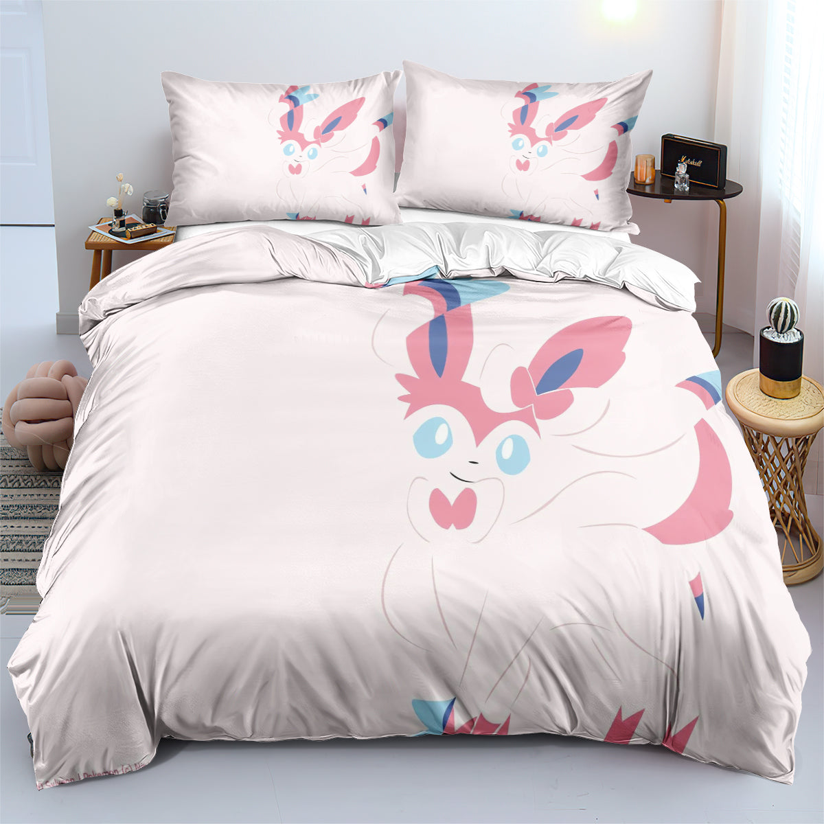 Pokemon Fennekin Duvet Cover Quilt Cover Pillowcase Bedding Set