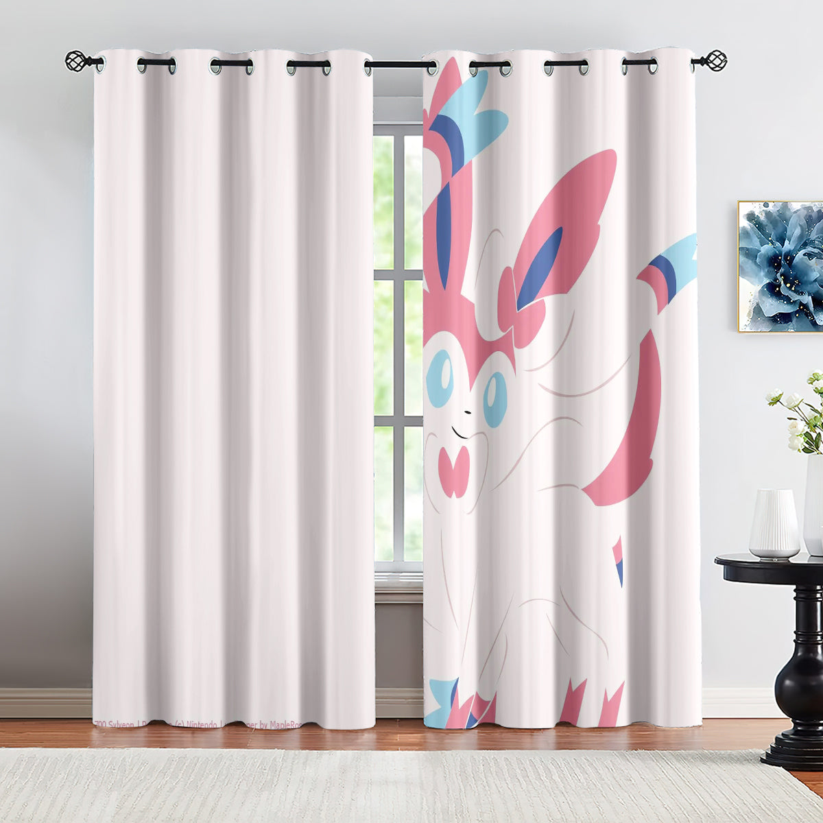 Pokemon Fennekin Flareon Blackout Curtains Drapes for Window Treatment Set