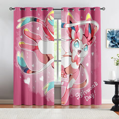 Pokemon Fennekin Flareon Blackout Curtains Drapes for Window Treatment Set