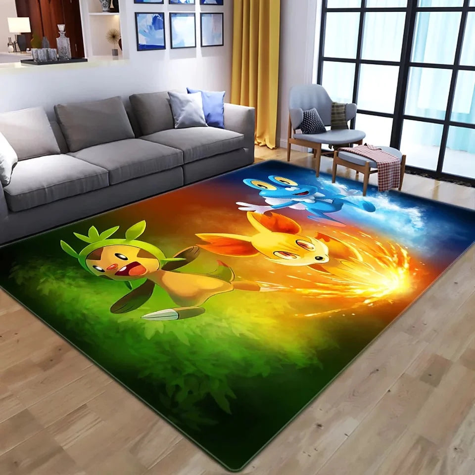 Pokemon Pikachu Carpet Living Room Bedroom Sofa Mat Door Mat Kitchen Bathroom Mats