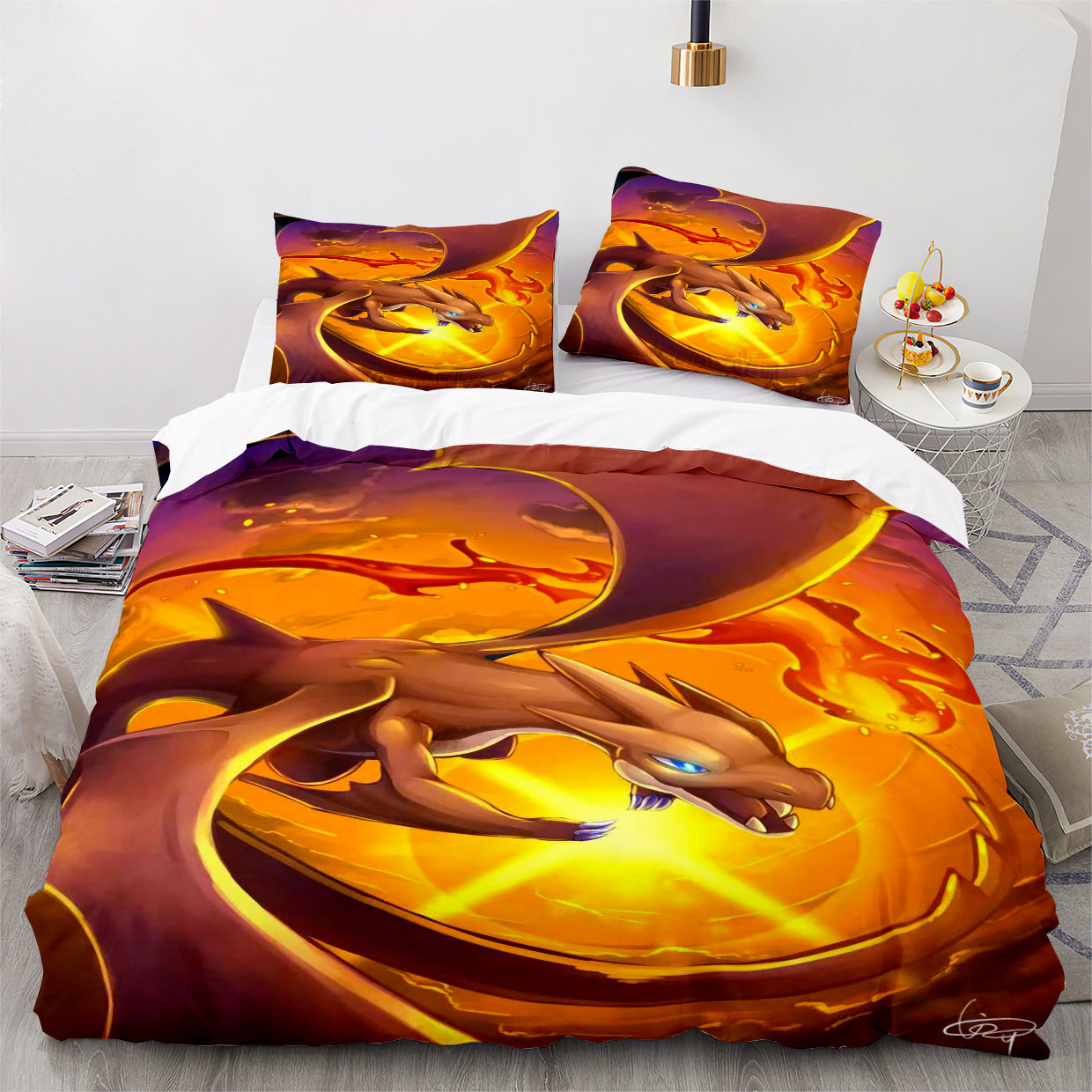Pokemon Pikachu Charizard Duvet Cover Quilt Cover Pillowcase Bedding Set Bedroom Decor