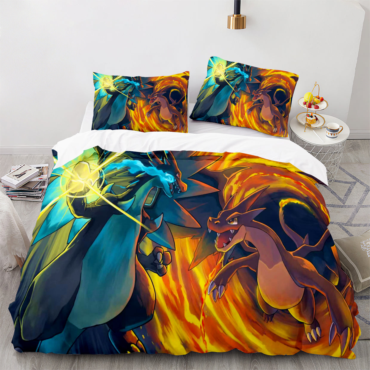 Pokemon Pikachu Charizard Duvet Cover Quilt Cover Pillowcase Bedding Set Bedroom Decor