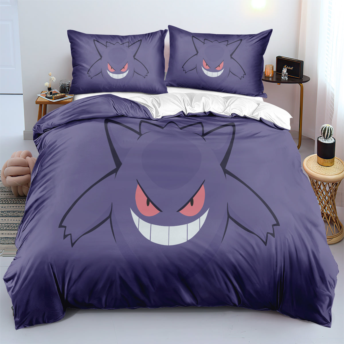 Pokemon Pikachu Gengar  Duvet Cover Quilt Cover Pillowcase Bedding Set