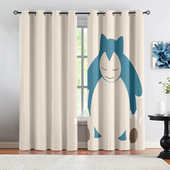 Pokemon Snorlax Blackout Curtains Drapes for Window Treatment Set