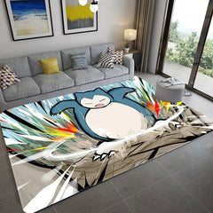 Pokemon Snorlax  Cartoon Carpet Living Room Bedroom Mats Kitchen Bathroom Rugs