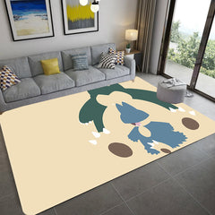 Pokemon Snorlax  Cartoon Carpet Living Room Bedroom Mats Kitchen Bathroom Rugs