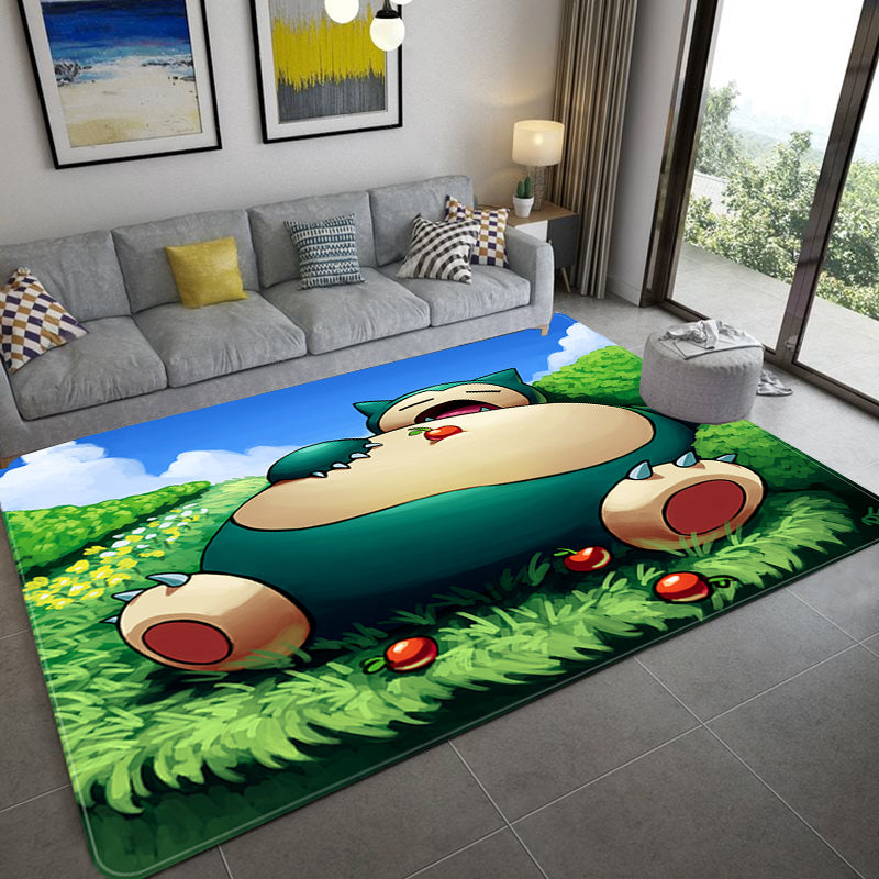Pokemon Snorlax  Cartoon Carpet Living Room Bedroom Mats Kitchen Bathroom Rugs
