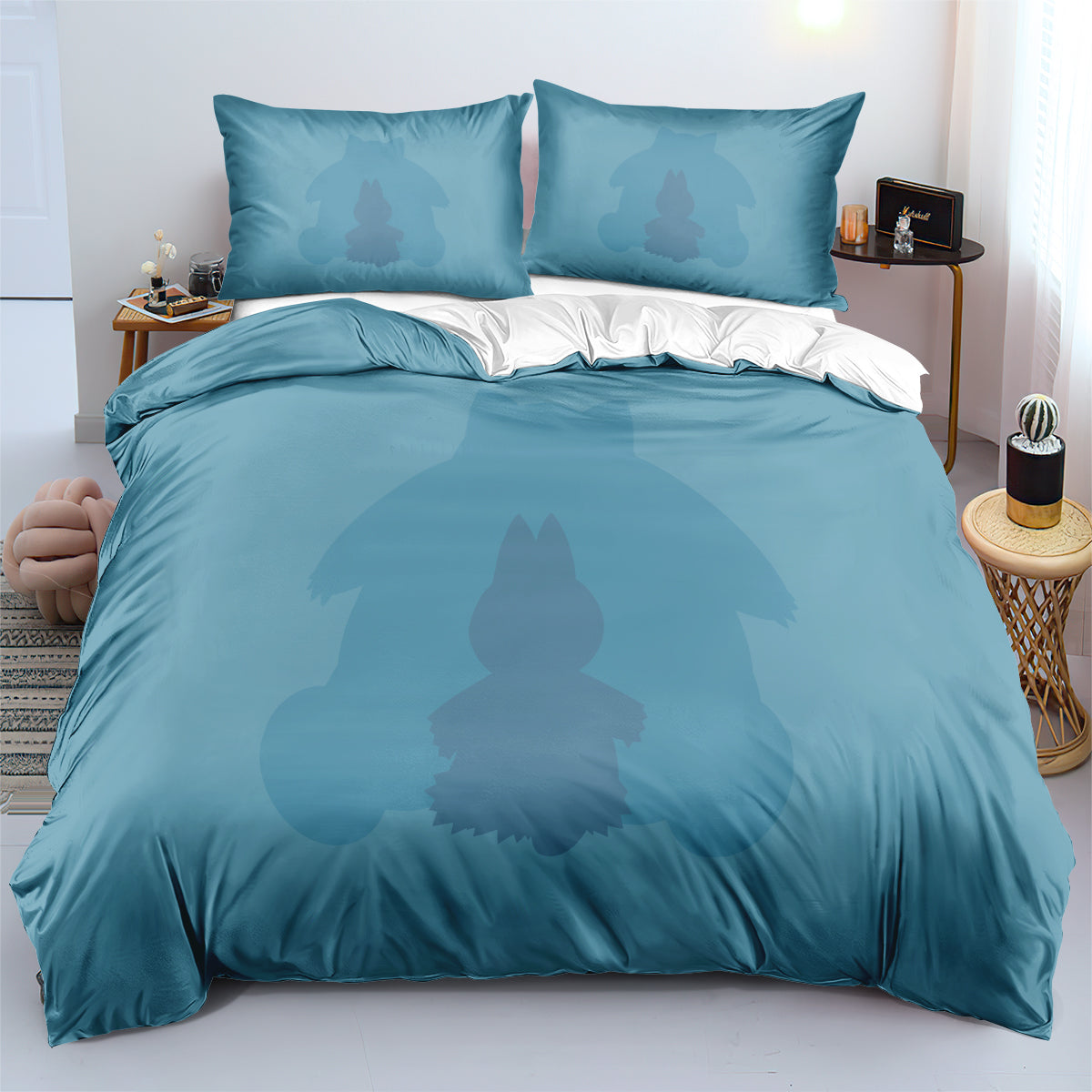 Pokemon Snorlax Duvet Cover Quilt Cover Pillowcase Bedding Set