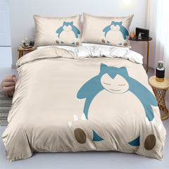 Pokemon Snorlax Duvet Cover Quilt Cover Pillowcase Bedding Set