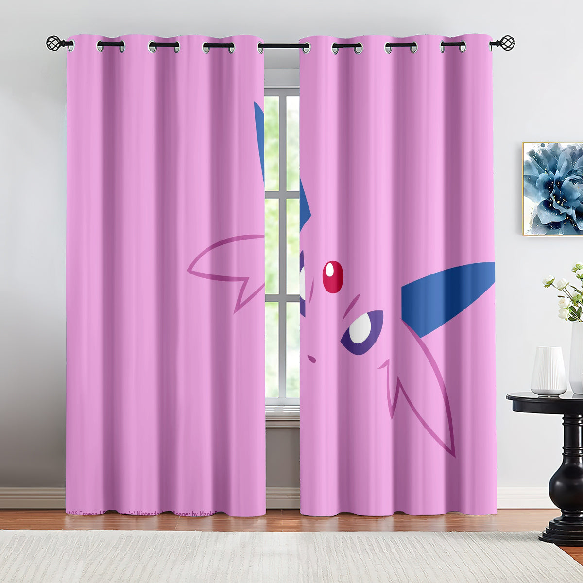 Pokemon Umbreon Blackout Curtains Drapes for Window Treatment Set