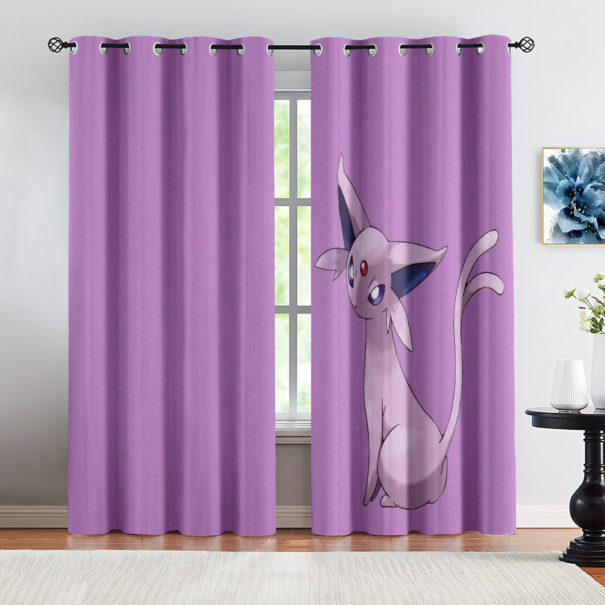 Pokemon Umbreon Blackout Curtains Drapes for Window Treatment Set