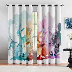 Pokemon Umbreon Blackout Curtains Drapes for Window Treatment Set