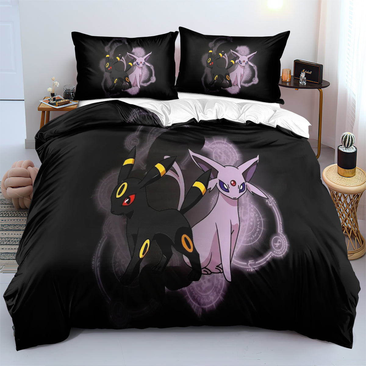 Pokemon Umbreon Duvet Cover Quilt Case Pillowcase Bedding Set
