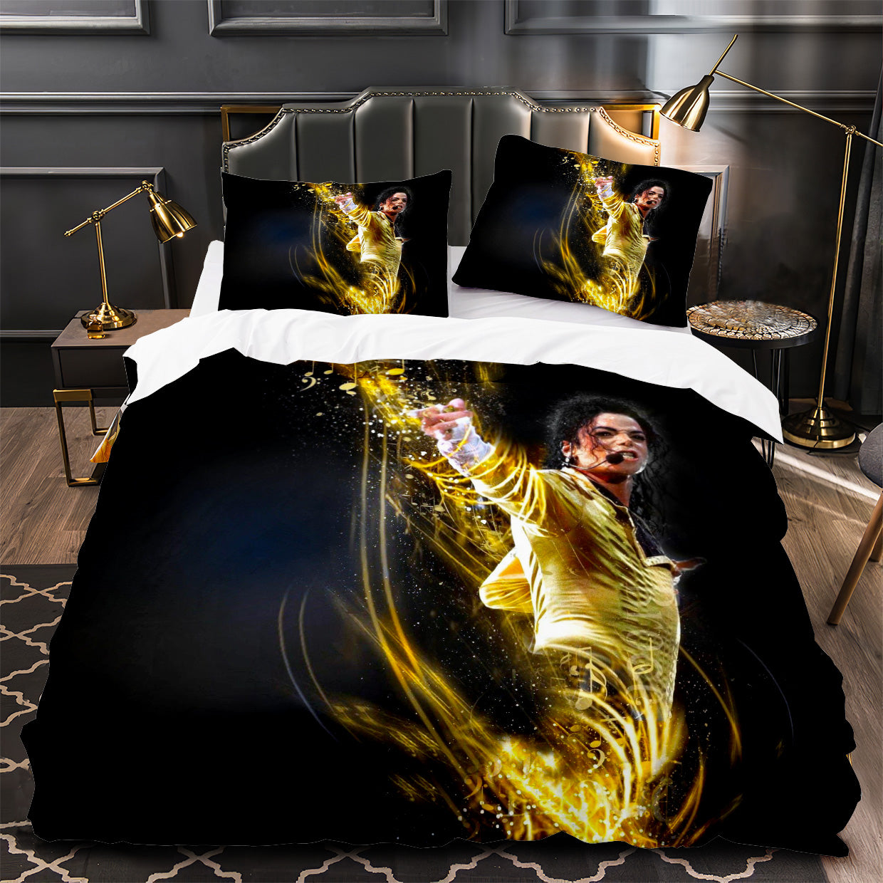Pop Superstar Michael Jackson Duvet Cover Quilt Case Pillowcase Bedding Set Without Filler