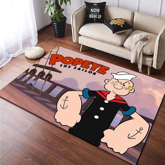 Popeye the Sailor Cosplay Carpet Living Room Bedroom Sofa Rug Door Mat