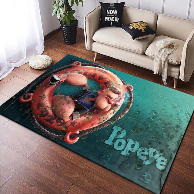 Popeye the Sailor Cosplay Carpet Living Room Bedroom Sofa Rug Door Mat