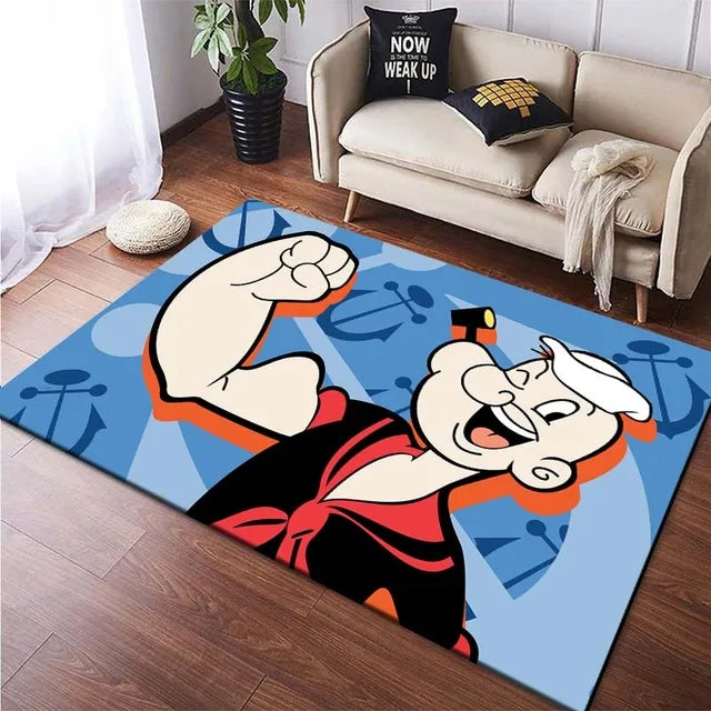 Popeye the Sailor Cosplay Carpet Living Room Bedroom Sofa Rug Door Mat