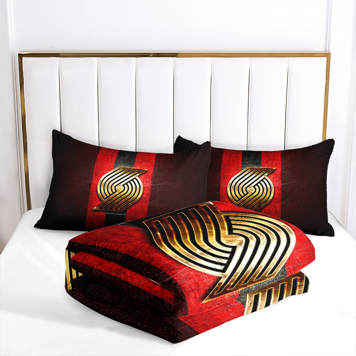 Portland Trail Blazers Basketball Comforter Pillowcase Sets Blanket All Season Reversible Quilted Duvet