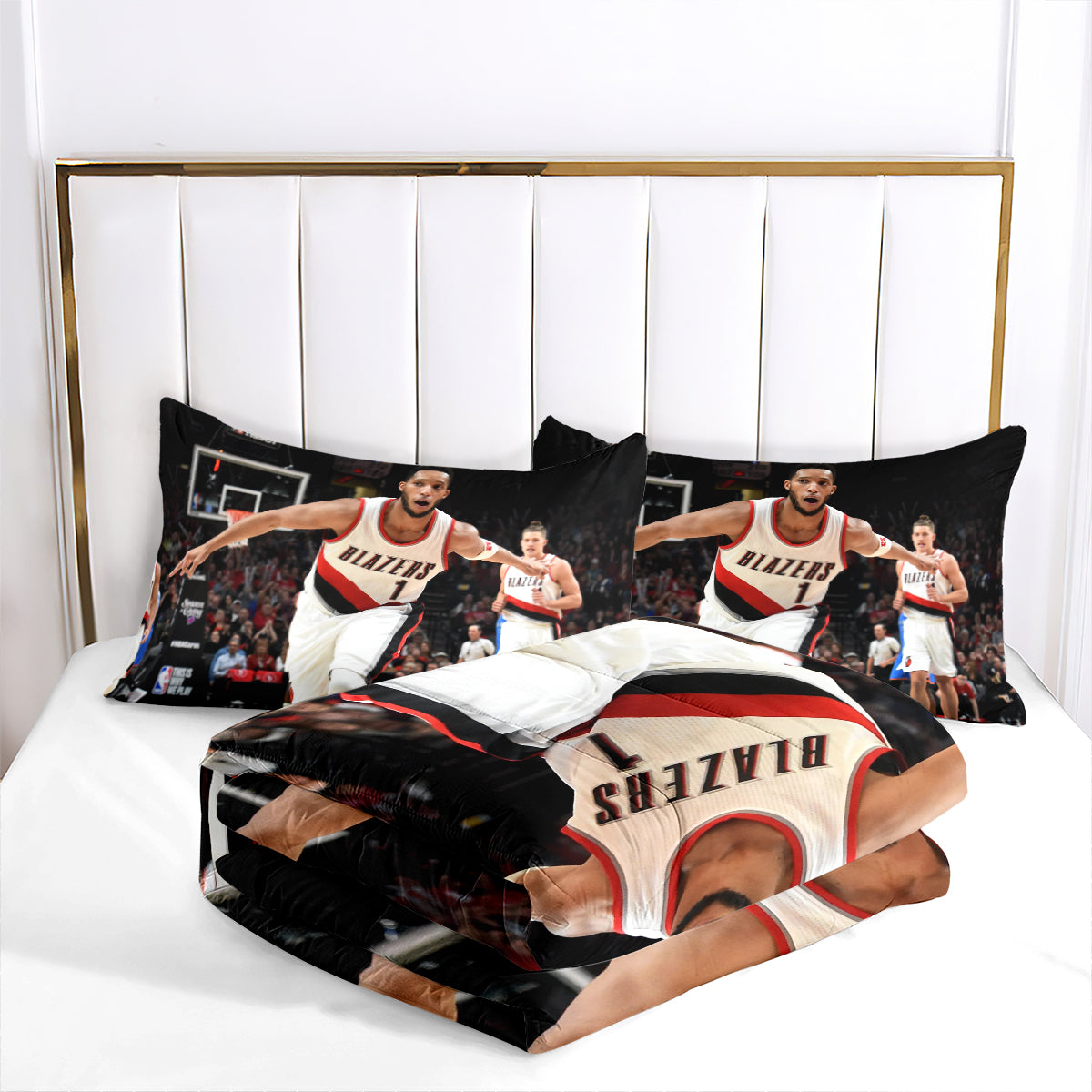 Portland Trail Blazers Basketball Comforter Pillowcase Sets Blanket All Season Reversible Quilted Duvet