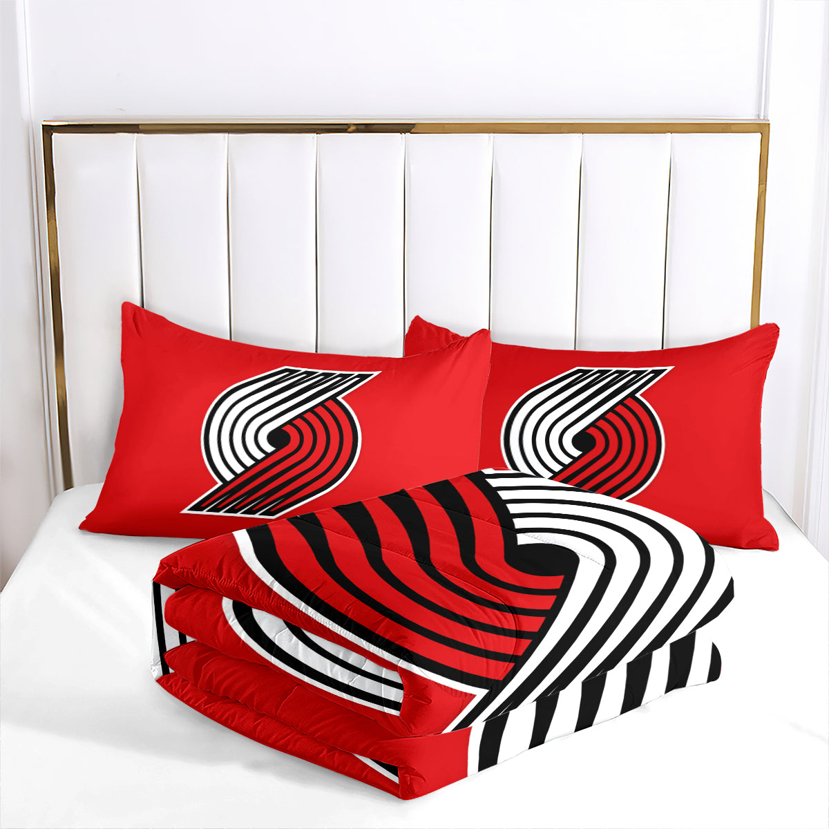 Portland Trail Blazers Basketball Comforter Pillowcase Sets Blanket All Season Reversible Quilted Duvet