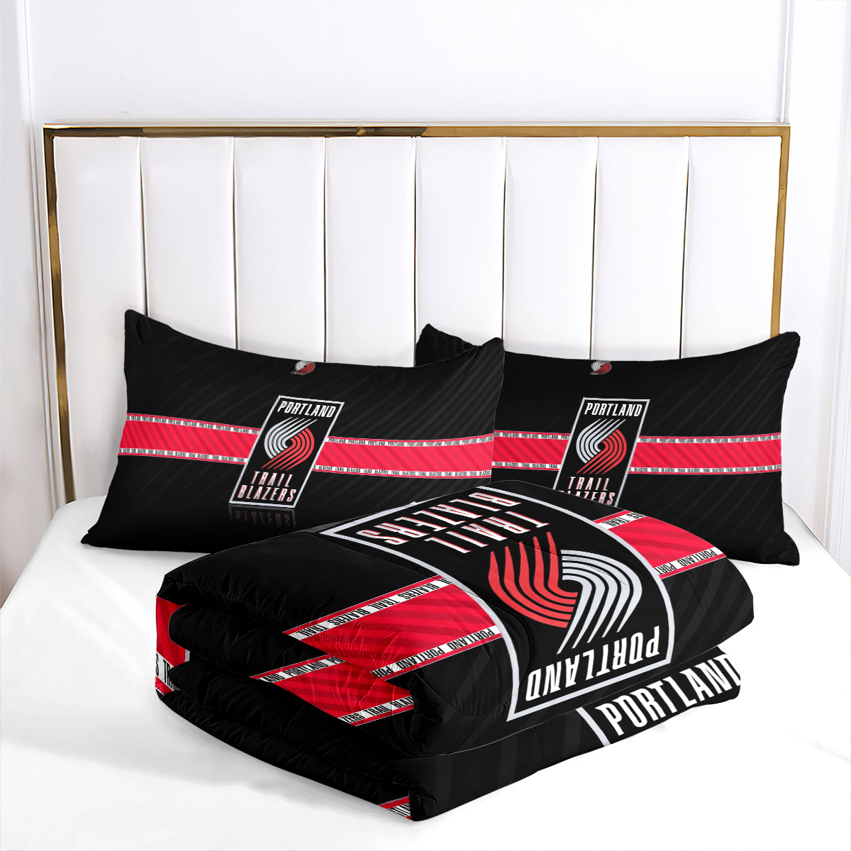 Portland Trail Blazers Basketball Comforter Pillowcase Sets Blanket All Season Reversible Quilted Duvet