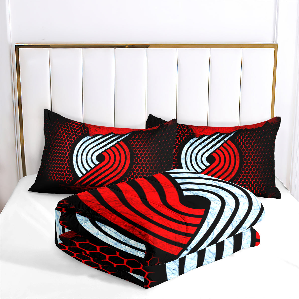 Portland Trail Blazers Basketball Comforter Pillowcase Sets Blanket All Season Reversible Quilted Duvet