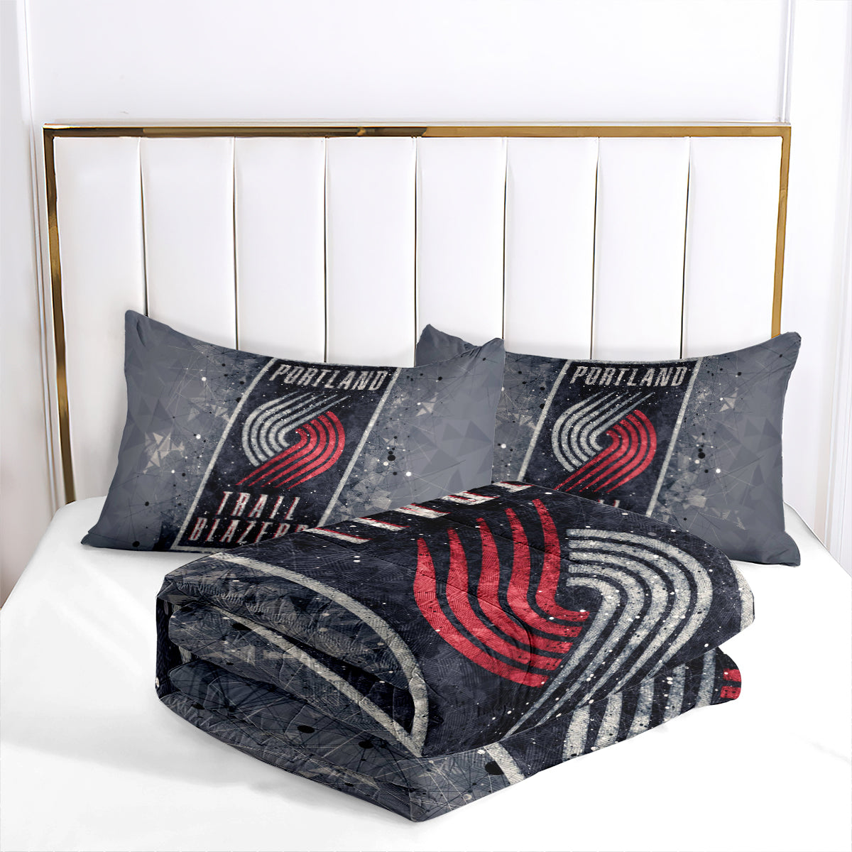 Portland Trail Blazers Basketball Comforter Pillowcase Sets Blanket All Season Reversible Quilted Duvet