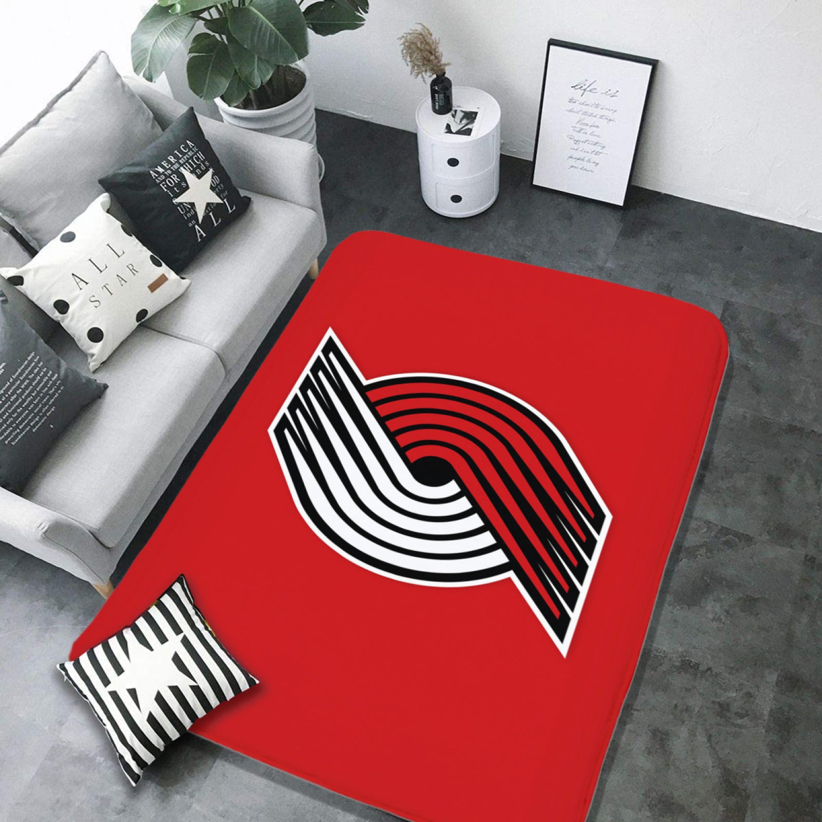 Portland Trail Basketball Blazers Carpet Living Room Bedroom Mats Kitchen Bathroom Rug