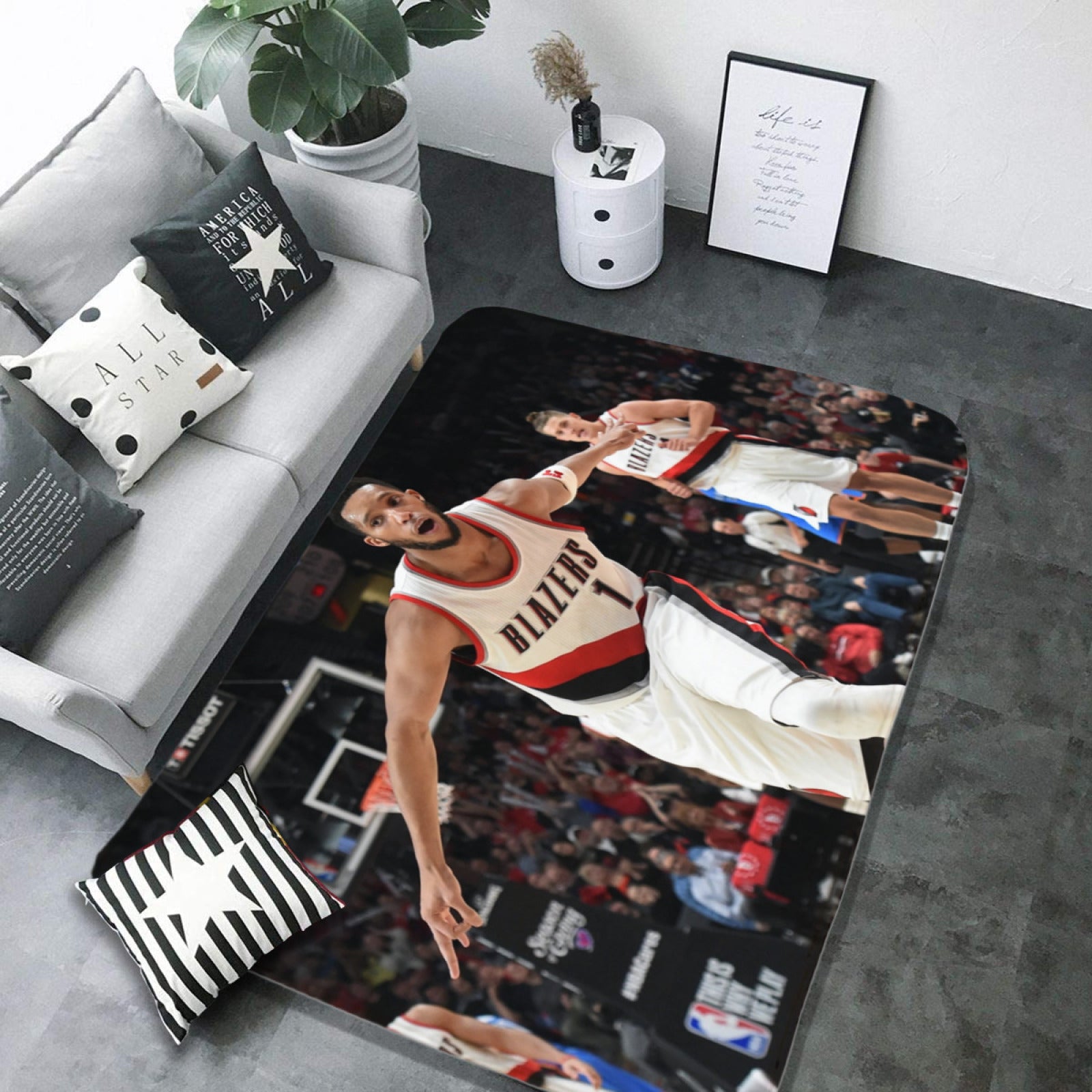 Portland Trail Basketball Blazers Carpet Living Room Bedroom Mats Kitchen Bathroom Rug