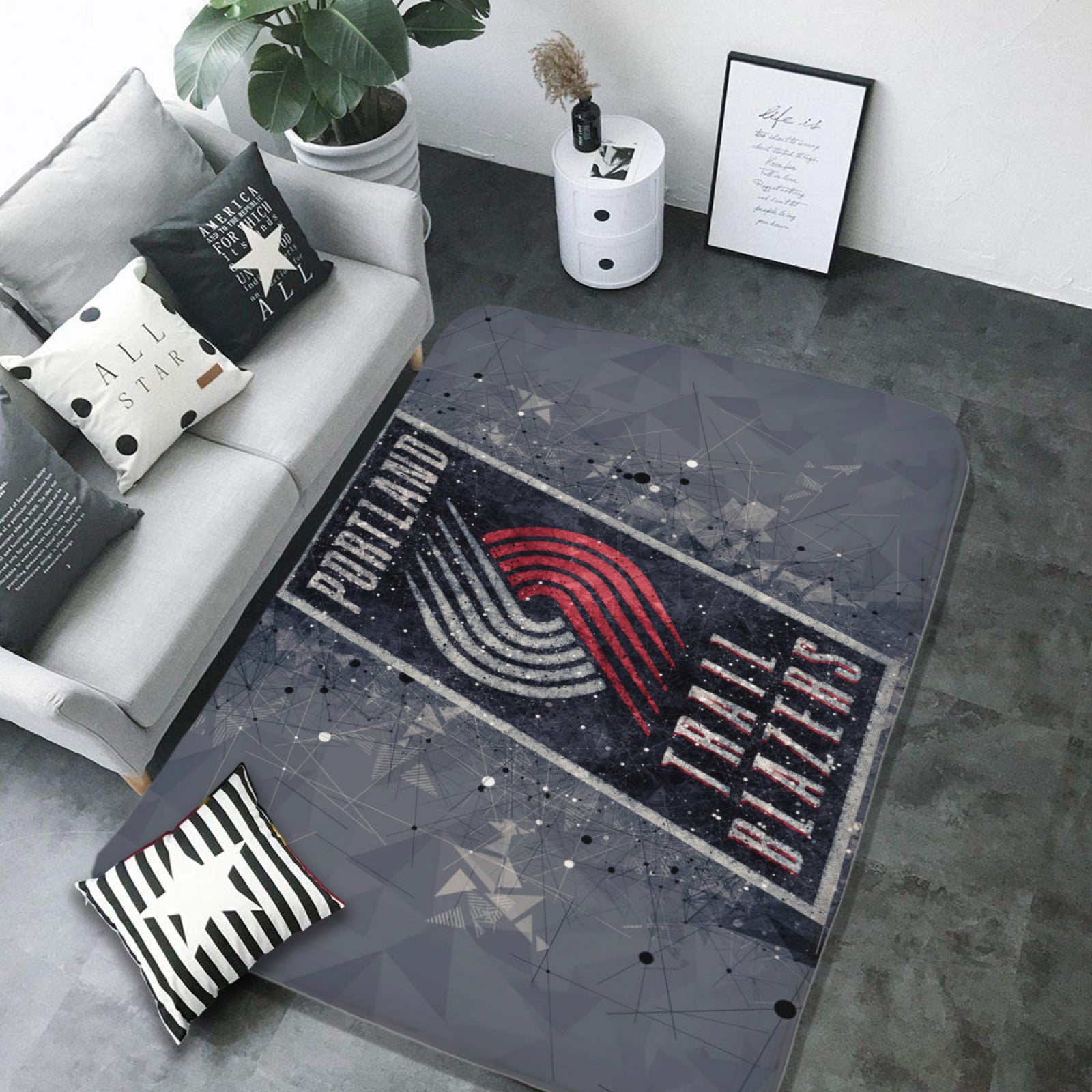 Portland Trail Basketball Blazers Carpet Living Room Bedroom Mats Kitchen Bathroom Rug