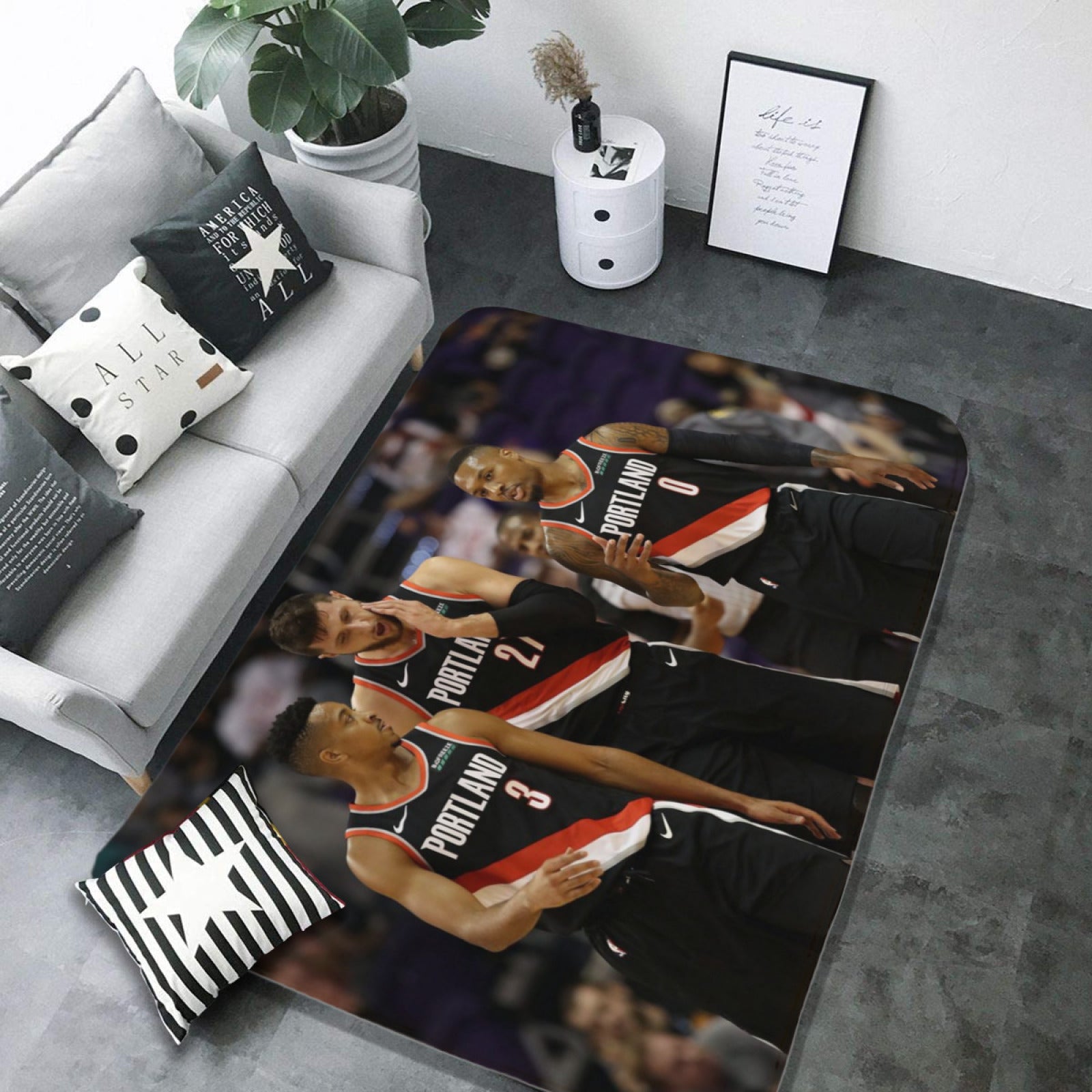 Portland Trail Basketball Blazers Carpet Living Room Bedroom Mats Kitchen Bathroom Rug