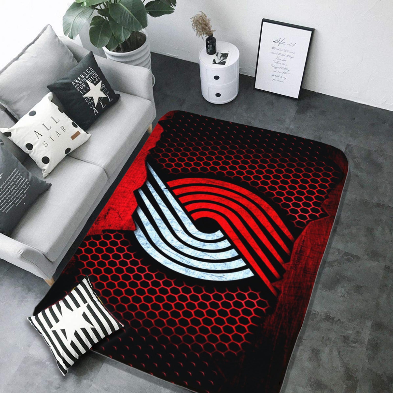 Portland Trail Basketball Blazers Carpet Living Room Bedroom Mats Kitchen Bathroom Rug