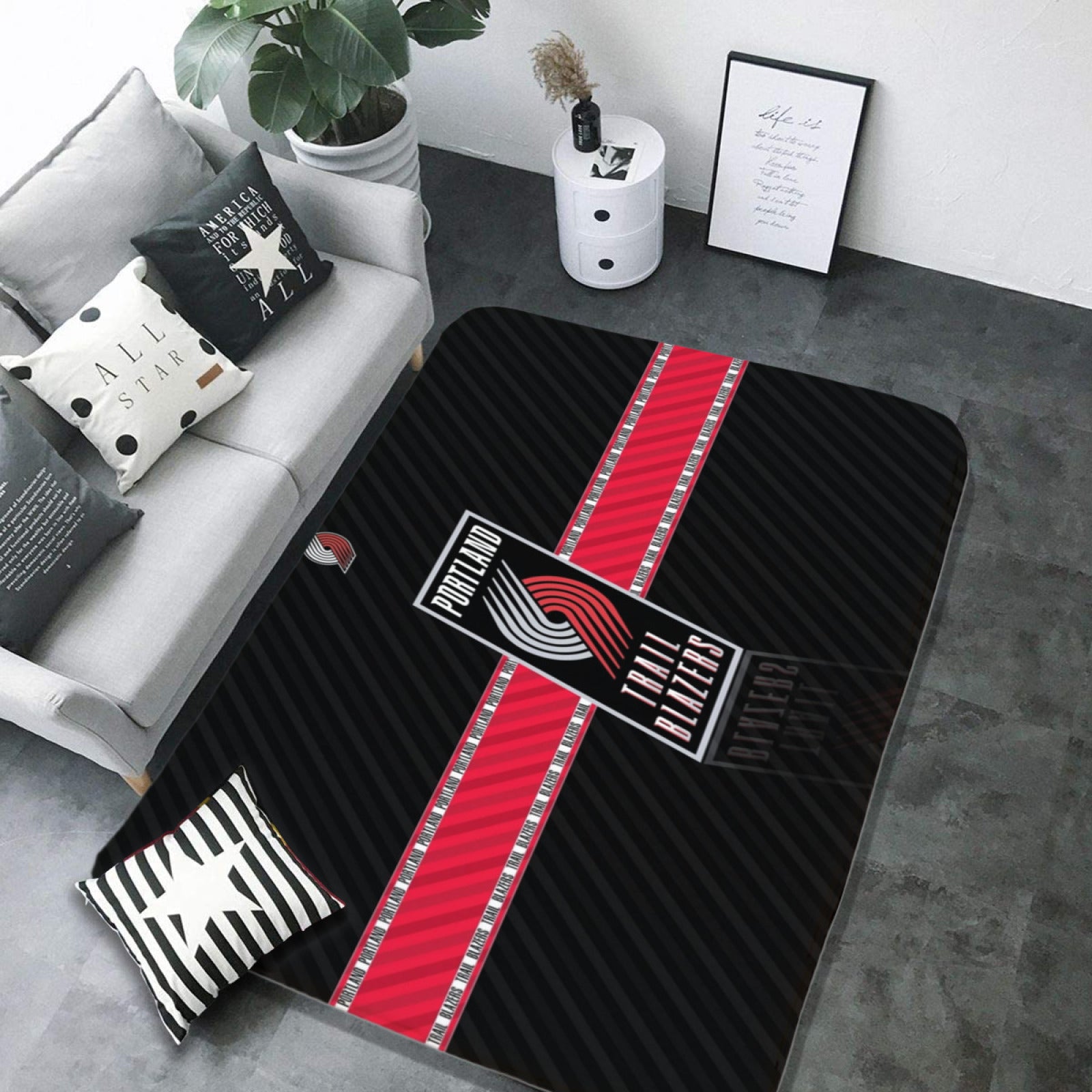 Portland Trail Basketball Blazers Carpet Living Room Bedroom Mats Kitchen Bathroom Rug