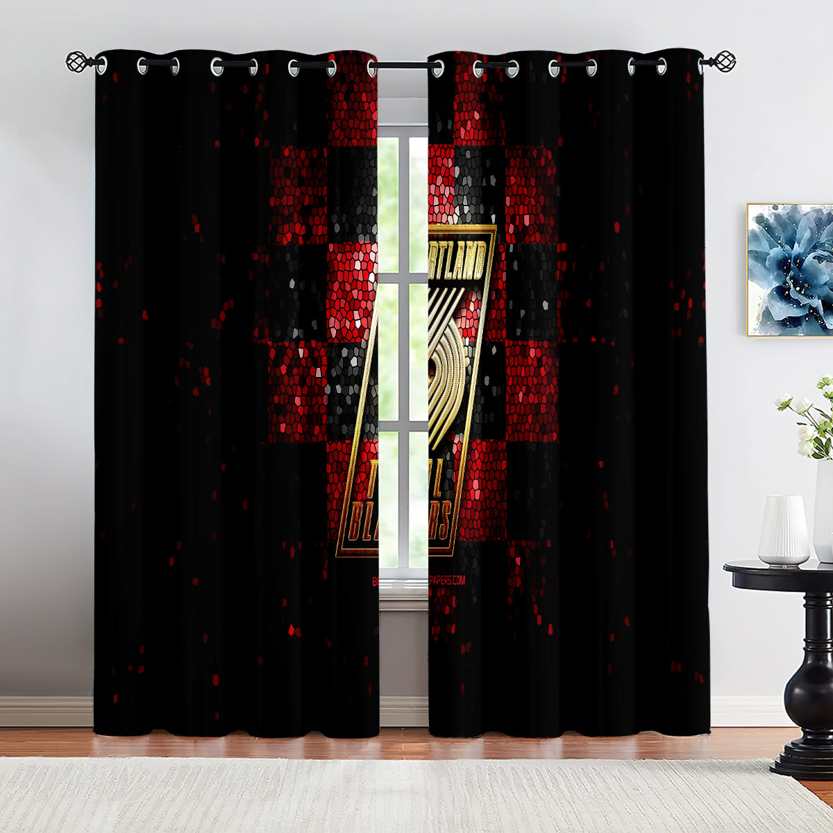 Portland Basketball Trail Blazers  Blackout Curtains Drapes For Window Treatment Set