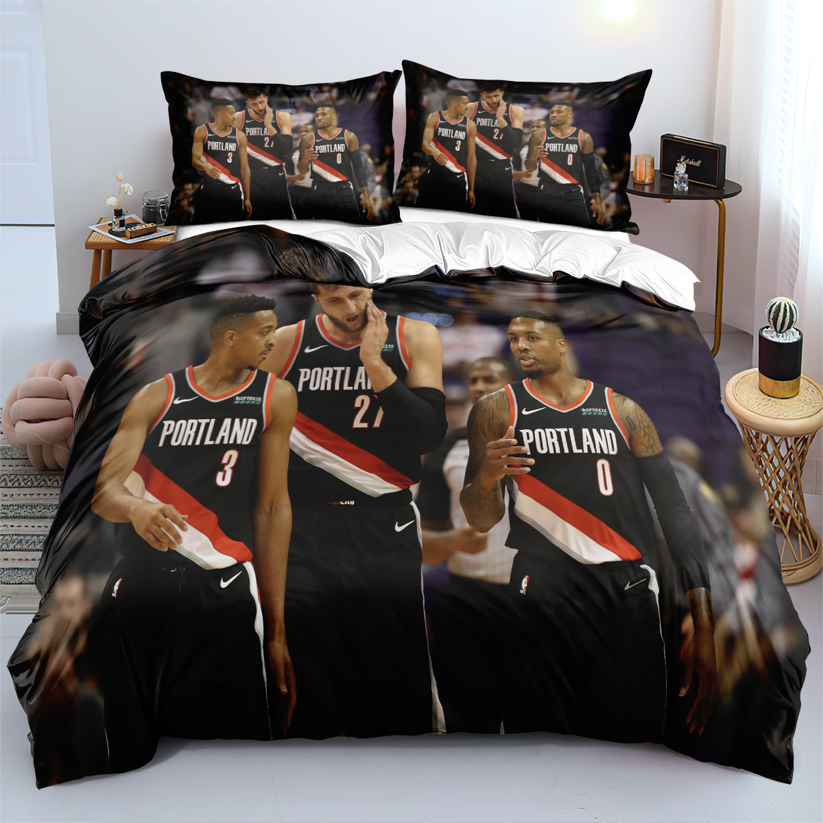 Portland Basketball Trail Blazers Bedding Set Quilt Cover Without Filler