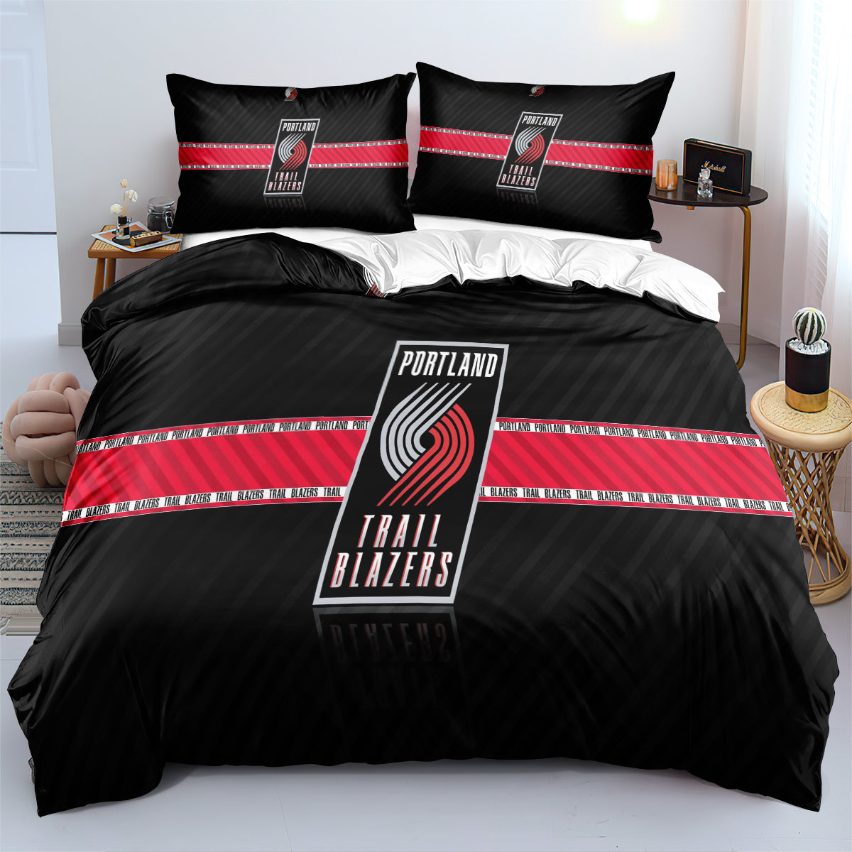 Portland Basketball Trail Blazers Bedding Set Quilt Cover Without Filler