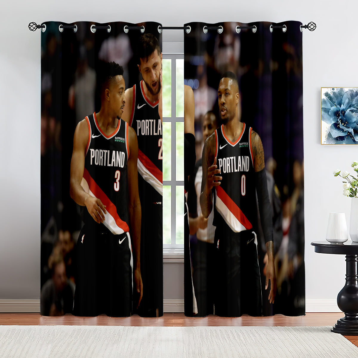 Portland Basketball Trail Blazers  Blackout Curtains Drapes For Window Treatment Set