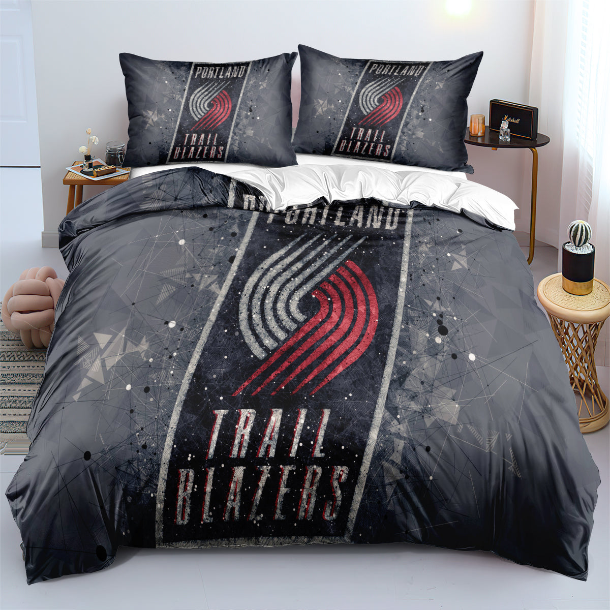 Portland Basketball Trail Blazers Bedding Set Quilt Cover Without Filler