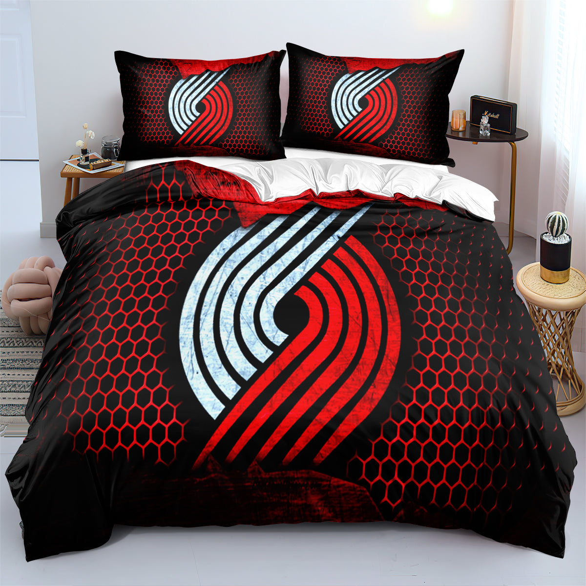 Portland Basketball Trail Blazers Bedding Set Quilt Cover Without Filler