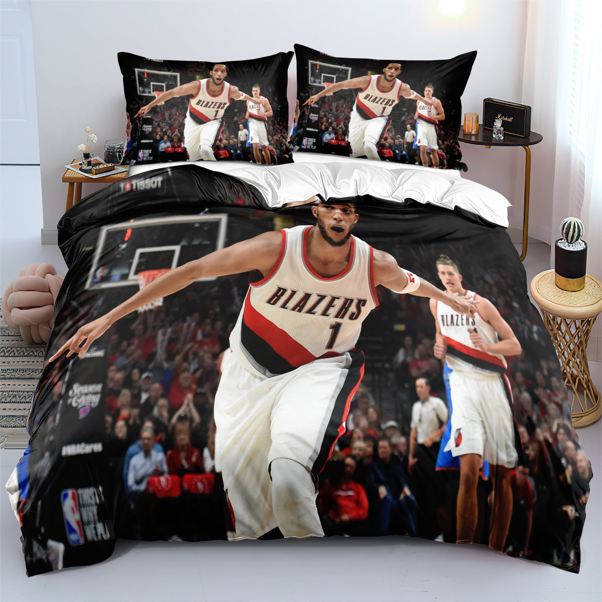 Portland Basketball Trail Blazers Bedding Set Quilt Cover Without Filler