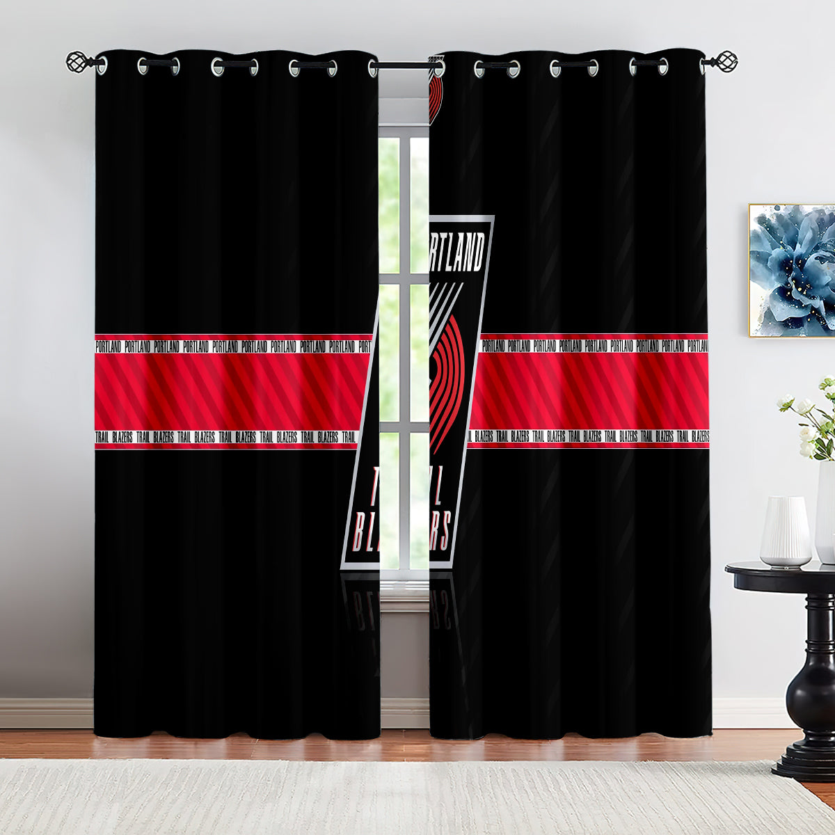 Portland Basketball Trail Blazers  Blackout Curtains Drapes For Window Treatment Set