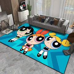 The Powerpuff Girls Graphic Carpet Living Room Bedroom Sofa Rug Door Mat Kitchen Bathroom Mats for Kids