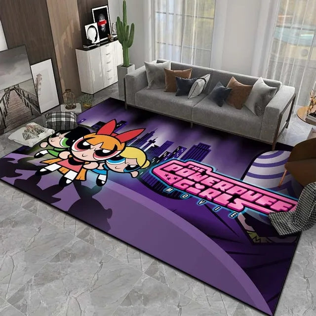 The Powerpuff Girls Graphic Carpet Living Room Bedroom Sofa Rug Door Mat Kitchen Bathroom Mats for Kids