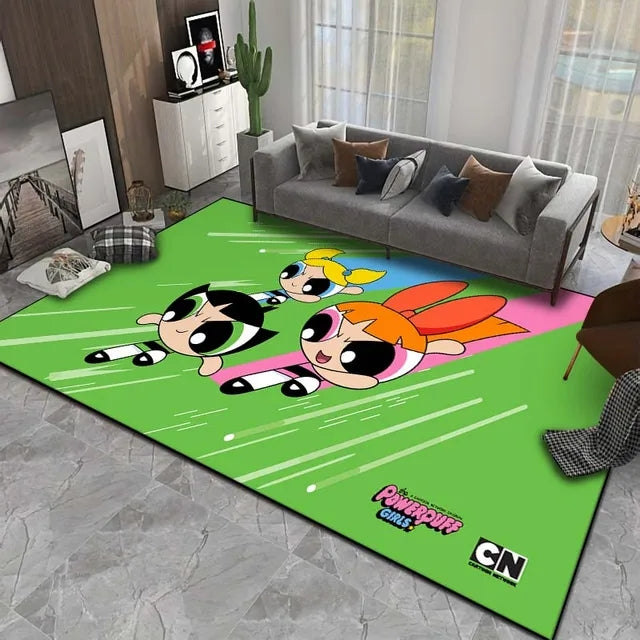 The Powerpuff Girls Graphic Carpet Living Room Bedroom Sofa Rug Door Mat Kitchen Bathroom Mats for Kids