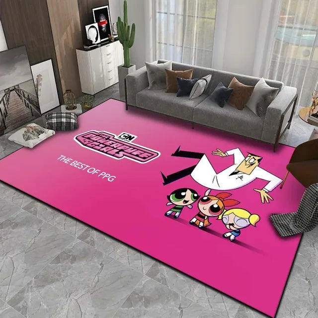 The Powerpuff Girls Graphic Carpet Living Room Bedroom Sofa Rug Door Mat Kitchen Bathroom Mats for Kids